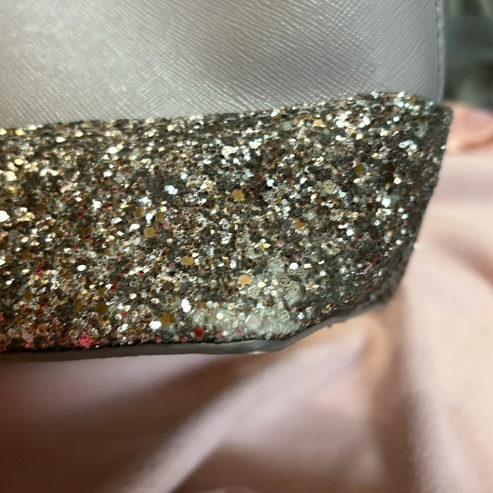 Kate Spade Ina Greta Court Cityscape Satchel Crossbody in Grey/ Glitter - Picture 9 of 11